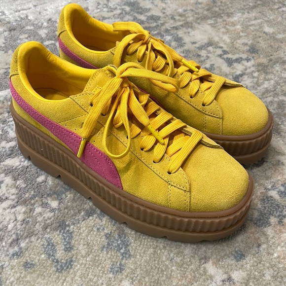 Puma Shoes - Yellow and Pink platform pumas by Rihanna